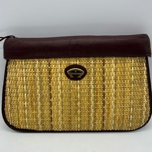 Vintage Etienne Aigner Clutch Purse oxblood color zipper close boho 70s 80s bag